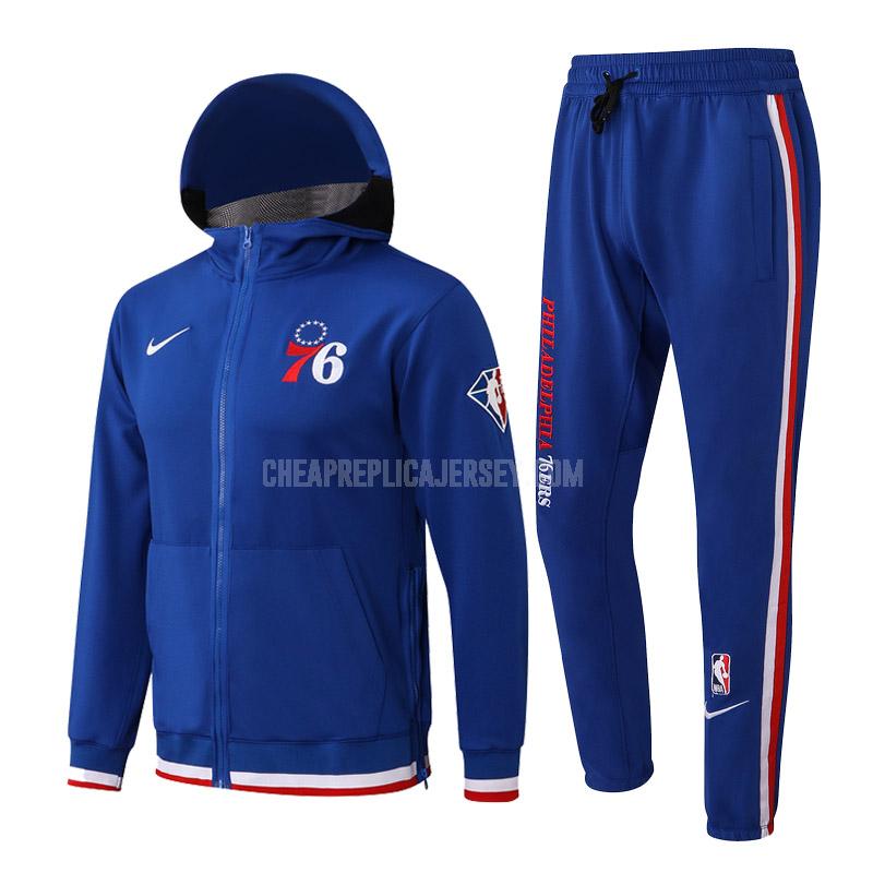 2022 men's philadelphia 76ers blue hj015 hooded jacket