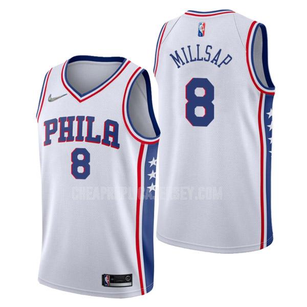 2022 men's philadelphia 76ers paul millsap 8 white association edition replica jersey