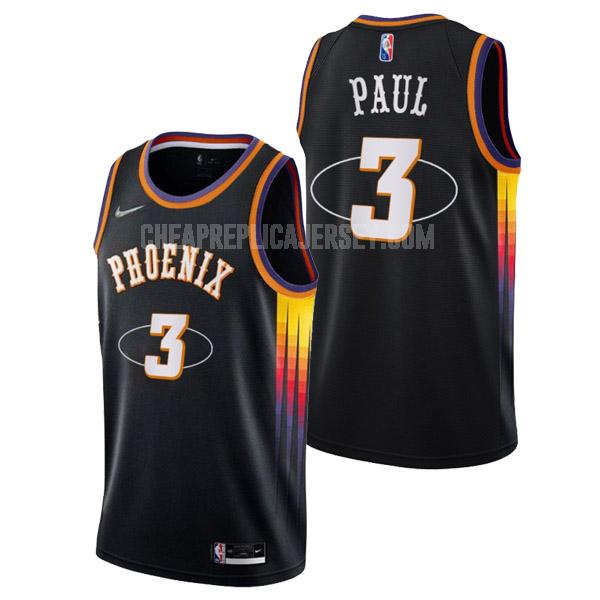 2022 men's phoenix suns chris paul 3 black 75th mixtape edition replica jersey