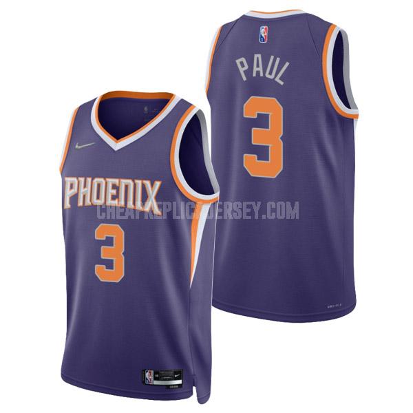 2022 men's phoenix suns chris paul 3 purple 75th anniversary icon replica jersey