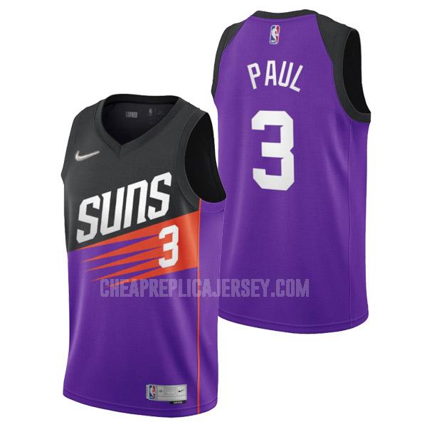 2022 men's phoenix suns chris paul 3 purple earned edition replica jersey