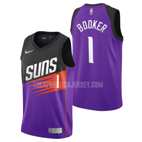 2022 men's phoenix suns devin booker 1 purple earned edition replica jersey