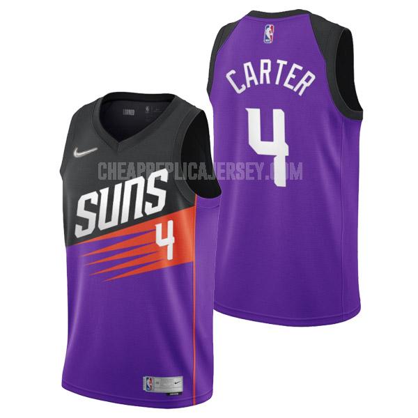 2022 men's phoenix suns jevon carter 4 purple earned edition replica jersey