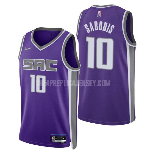 2022 men's sacramento kings domantas sabonis 10 purple icon edition replica jersey