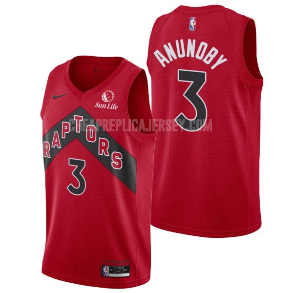 2022 men's toronto raptors og anunoby 3 red icon edition replica jersey