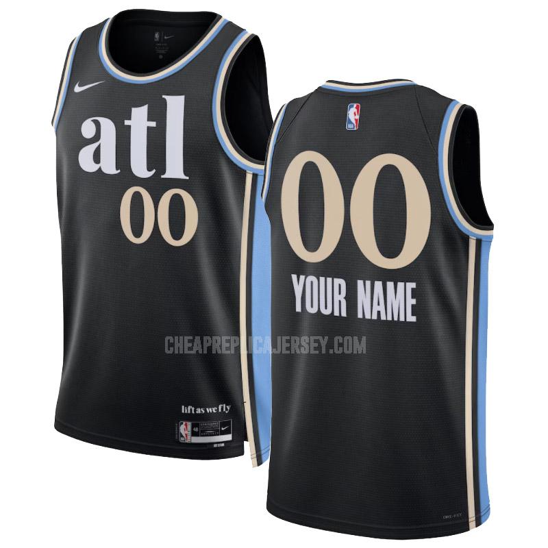 2023-24 men's atlanta hawks custom 0 black city edition replica jersey