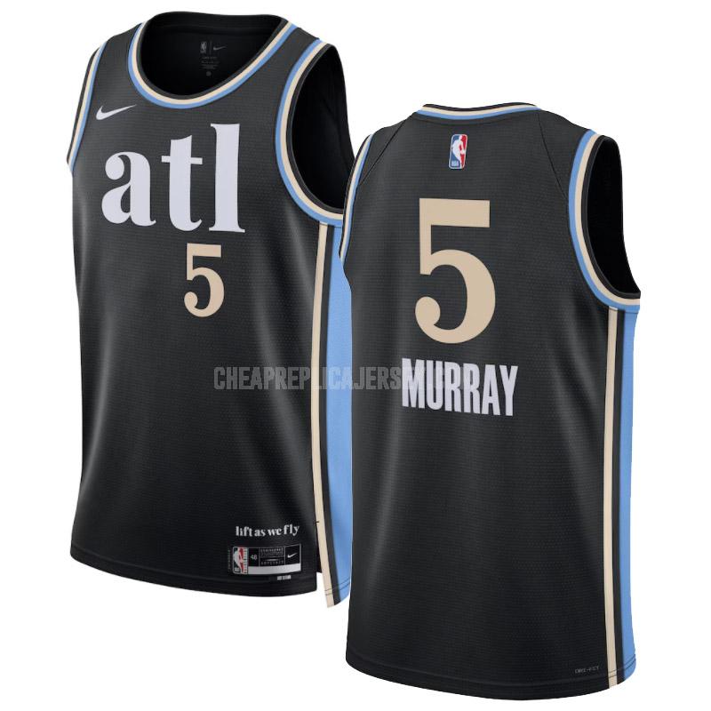 2023-24 men's atlanta hawks dejounte murray 5 black city edition replica jersey