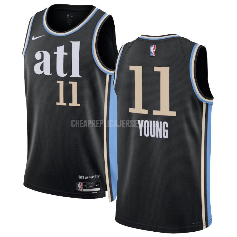 2023-24 men's atlanta hawks trae young 11 black city edition replica jersey