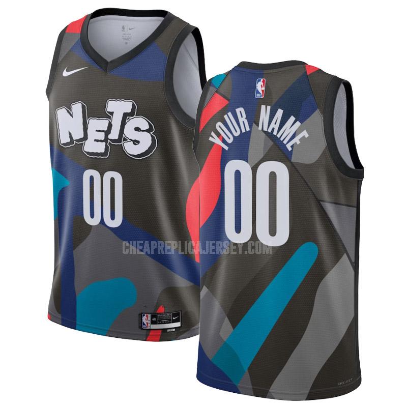 2023-24 men's brooklyn nets custom 0 black city edition replica jersey