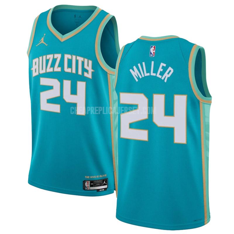 2023-24 men's charlotte hornets brandon miller 24 teal city edition replica jersey