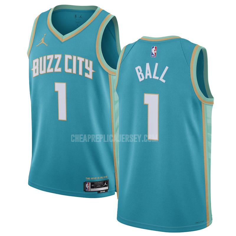 2023-24 men's charlotte hornets lamelo ball 1 teal city edition replica jersey