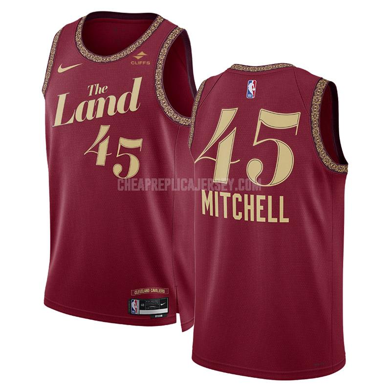 2023-24 men's cleveland cavaliers donovan mitchell 45 black city edition replica jersey
