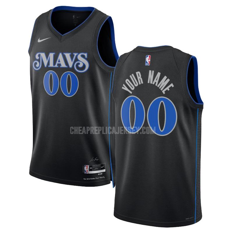 2023-24 men's dallas mavericks custom 0 black city edition replica jersey