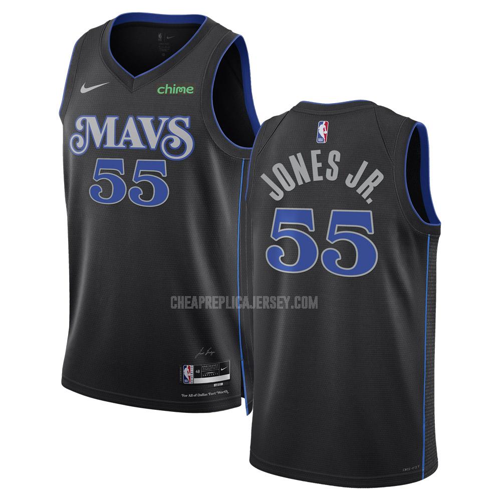 2023-24 men's dallas mavericks derrick jones jr 55 black city edition replica jersey