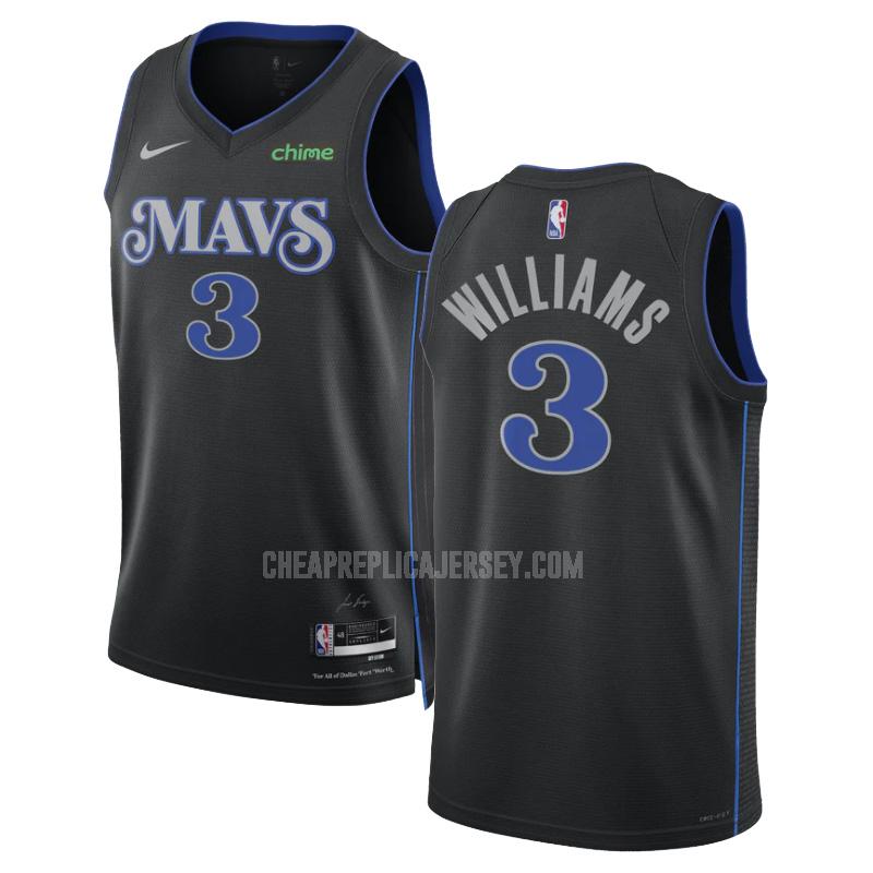 2023-24 men's dallas mavericks grant williams 3 black city edition replica jersey