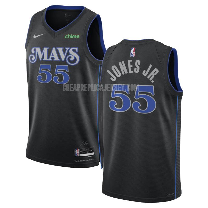 2023-24 men's dallas mavericks jones jr 55 black city edition replica jersey