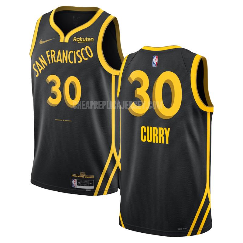 2023-24 men's golden state warriors stephen curry 30 black city edition replica jersey