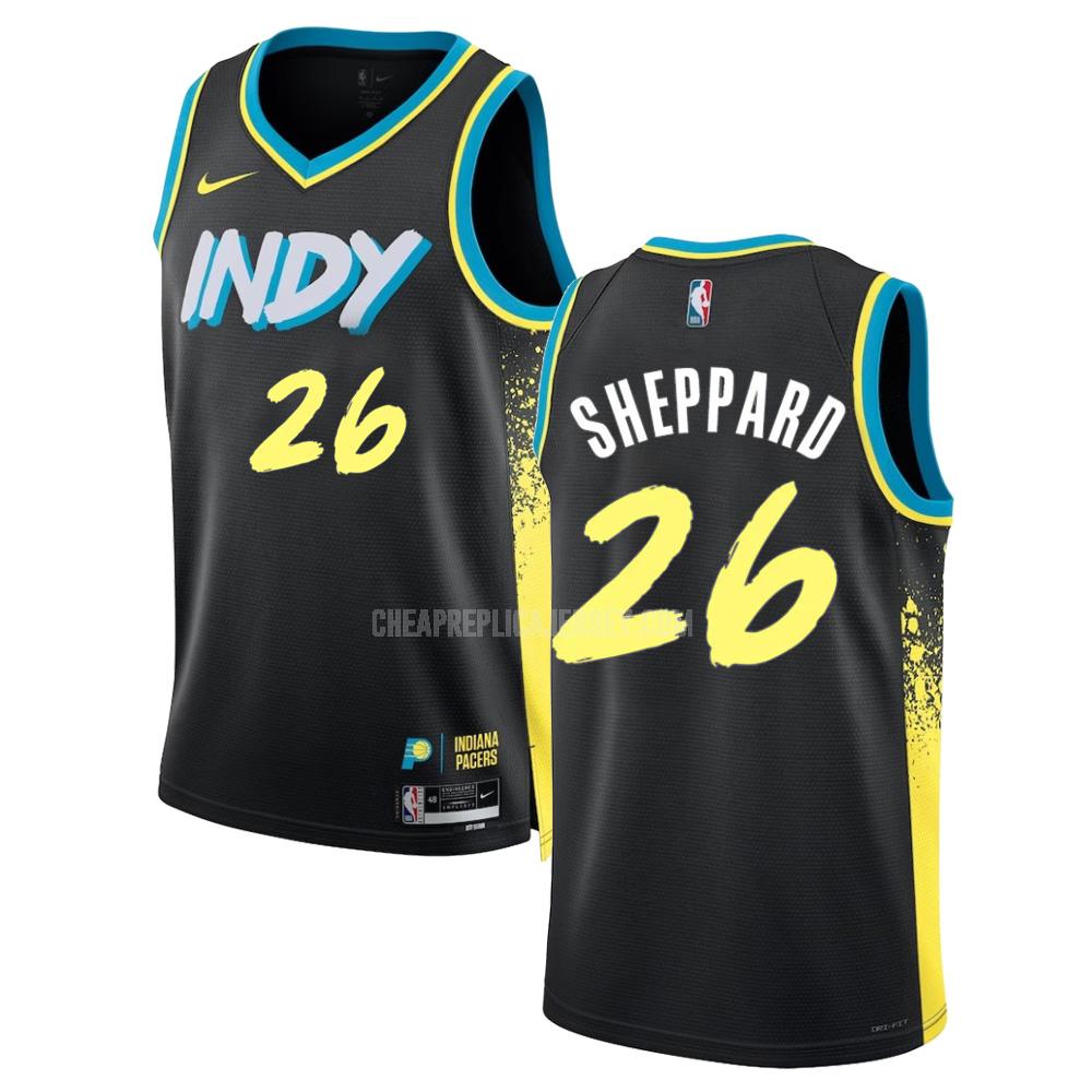 2023-24 men's indiana pacers ben sheppard 26 black city edition replica jersey