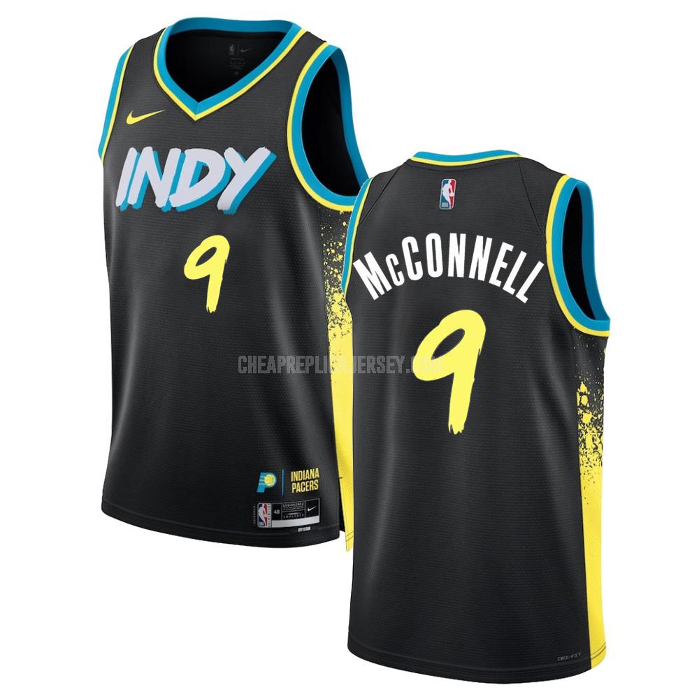 2023-24 men's indiana pacers tj mcconnell 9 black city edition replica jersey