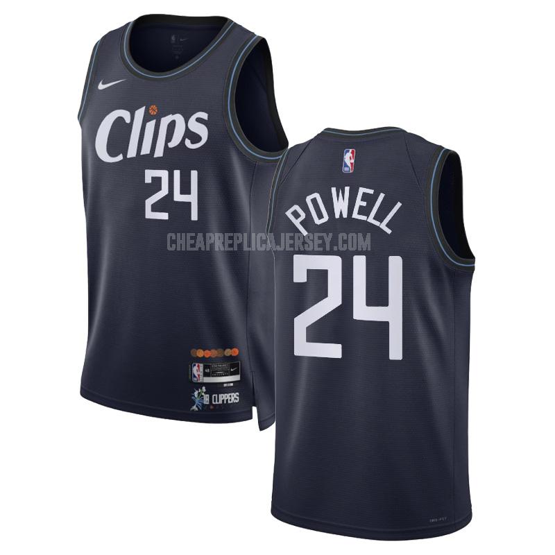 2023-24 men's los angeles clippers norman powell 24 navy city edition replica jersey
