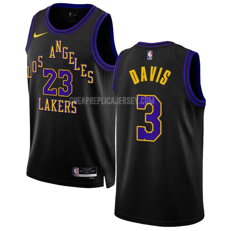 2023-24 men's los angeles lakers anthony davis 3 black city edition replica jersey