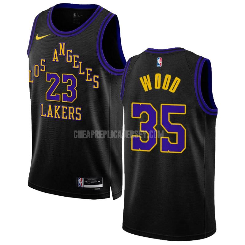 2023-24 men's los angeles lakers christian wood 35 black city edition replica jersey