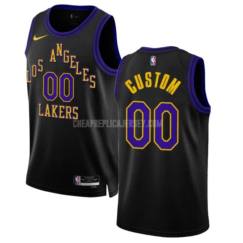 2023-24 men's los angeles lakers custom 0 black city edition replica jersey