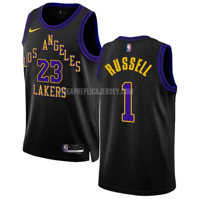 2023-24 men's los angeles lakers d'angelo russell 1 black city edition replica jersey