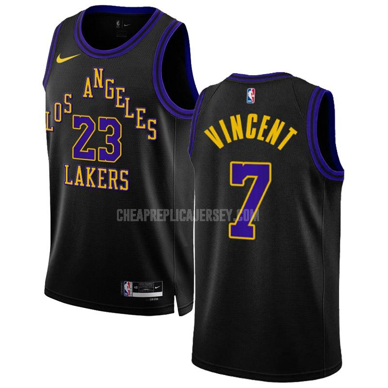 2023-24 men's los angeles lakers gabe vincent 7 black city edition replica jersey