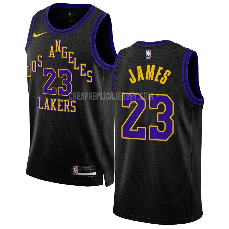 2023-24 men's los angeles lakers lebron james 23 black city edition replica jersey