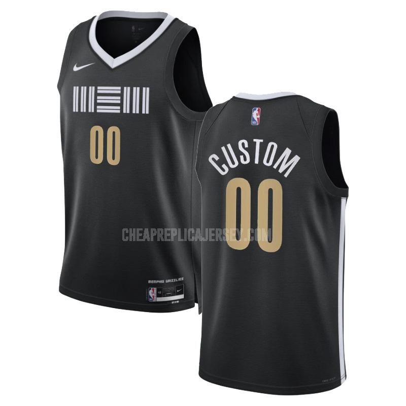 2023-24 men's memphis grizzlies custom 0 black city edition replica jersey