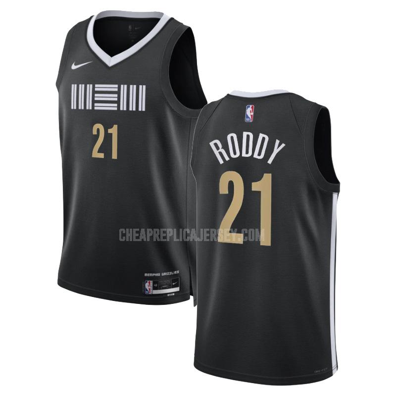 2023-24 men's memphis grizzlies david roddy 21 black city edition replica jersey