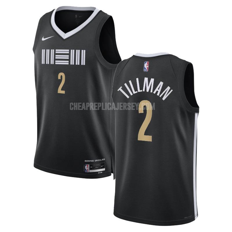 2023-24 men's memphis grizzlies xavier tillman 2 black city edition replica jersey