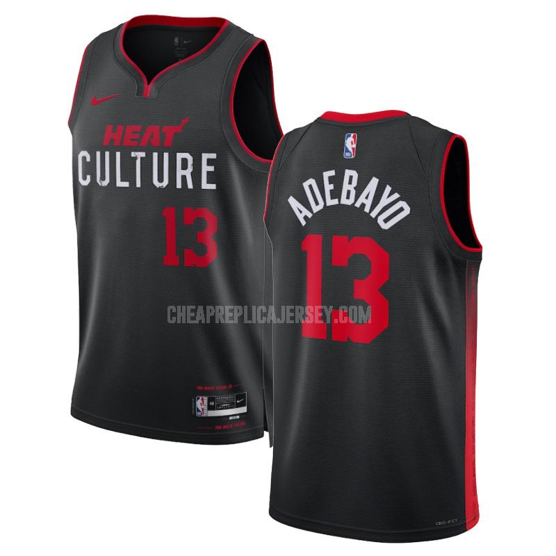 2023-24 men's miami heat bam adebayo 13 black city edition replica jersey