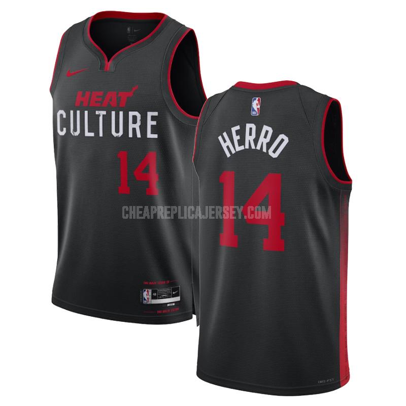2023-24 men's miami heat tyler herro 14 black city edition replica jersey