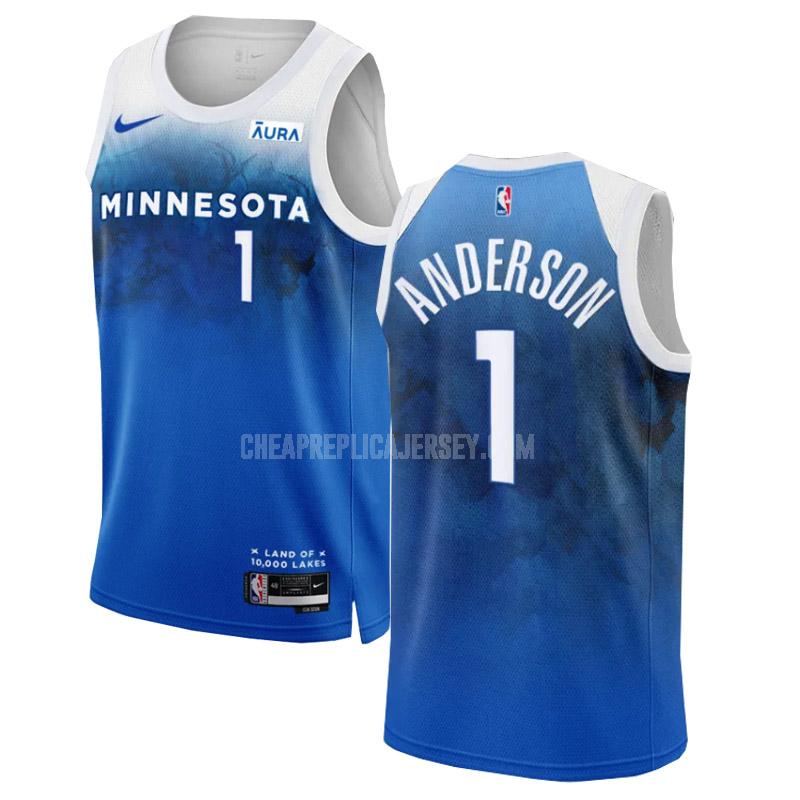 2023-24 men's minnesota timberwolves kyle anderson 1 blue city edition replica jersey