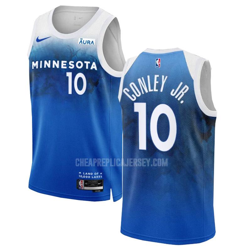 2023-24 men's minnesota timberwolves mike conley jr 10 blue city edition replica jersey