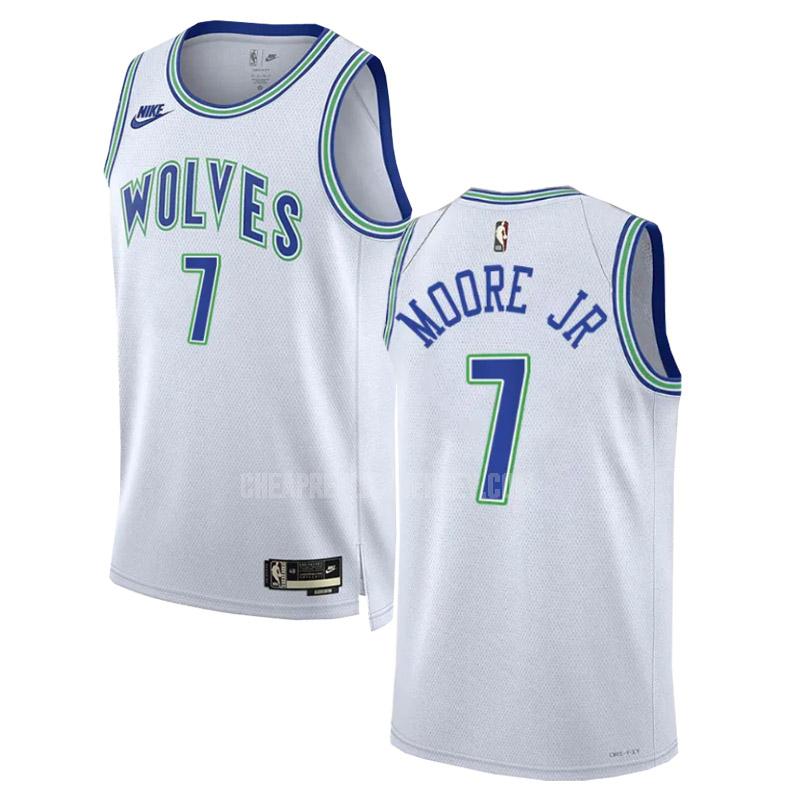 2023-24 men's minnesota timberwolves wendell moore jr 7 white classic edition replica jersey