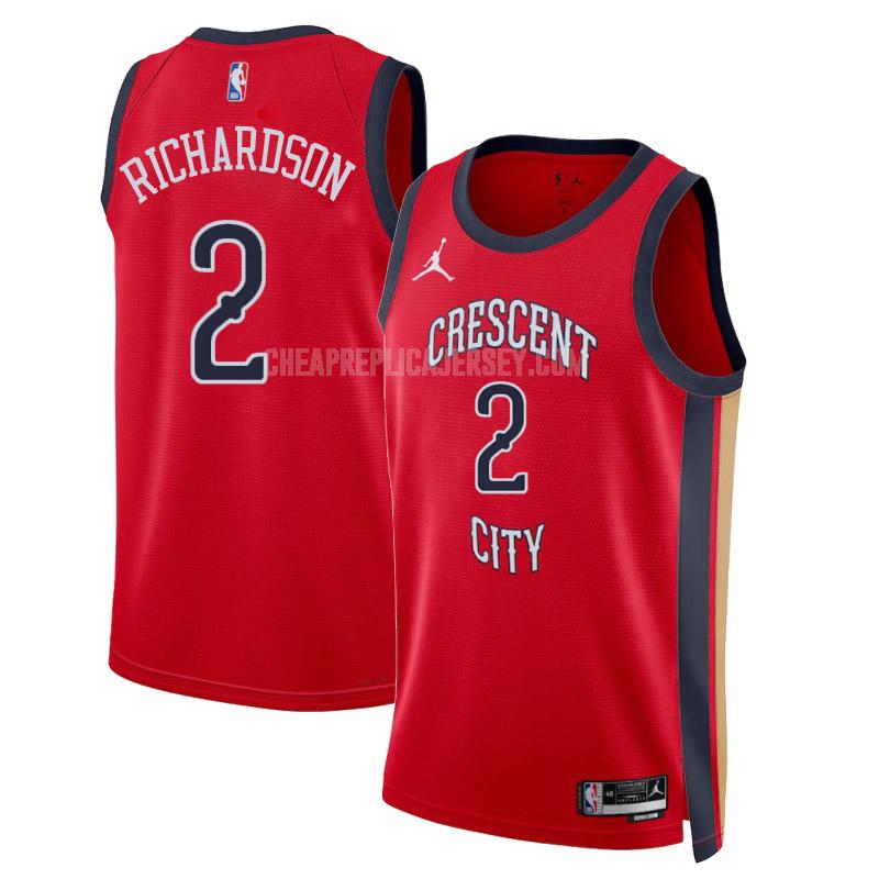 2023-24 men's new orleans pelicans josh richardson 2 red statement edition replica jersey