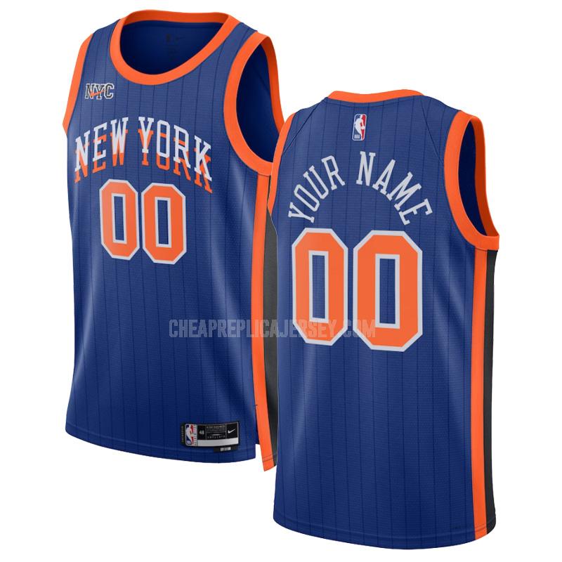 2023-24 men's new york knicks custom 0 blue city edition replica jersey
