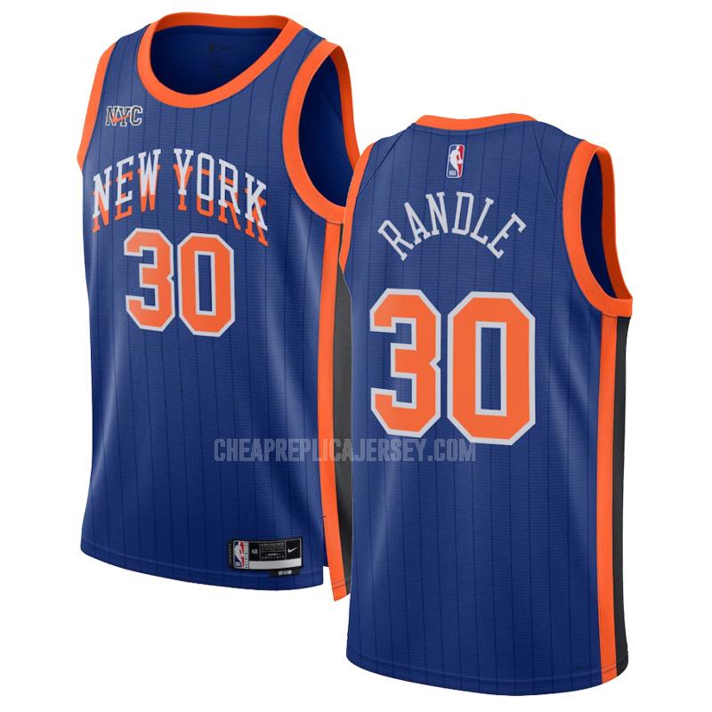 2023-24 men's new york knicks julius randle 30 blue city edition replica jersey
