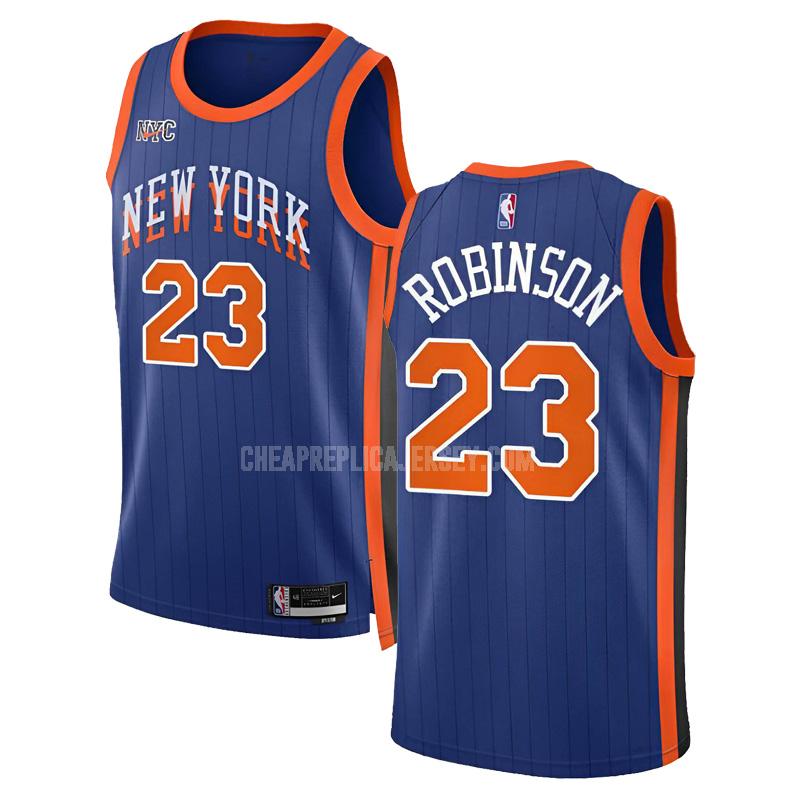 2023-24 men's new york knicks mitchell robinson 23 blue city edition replica jersey