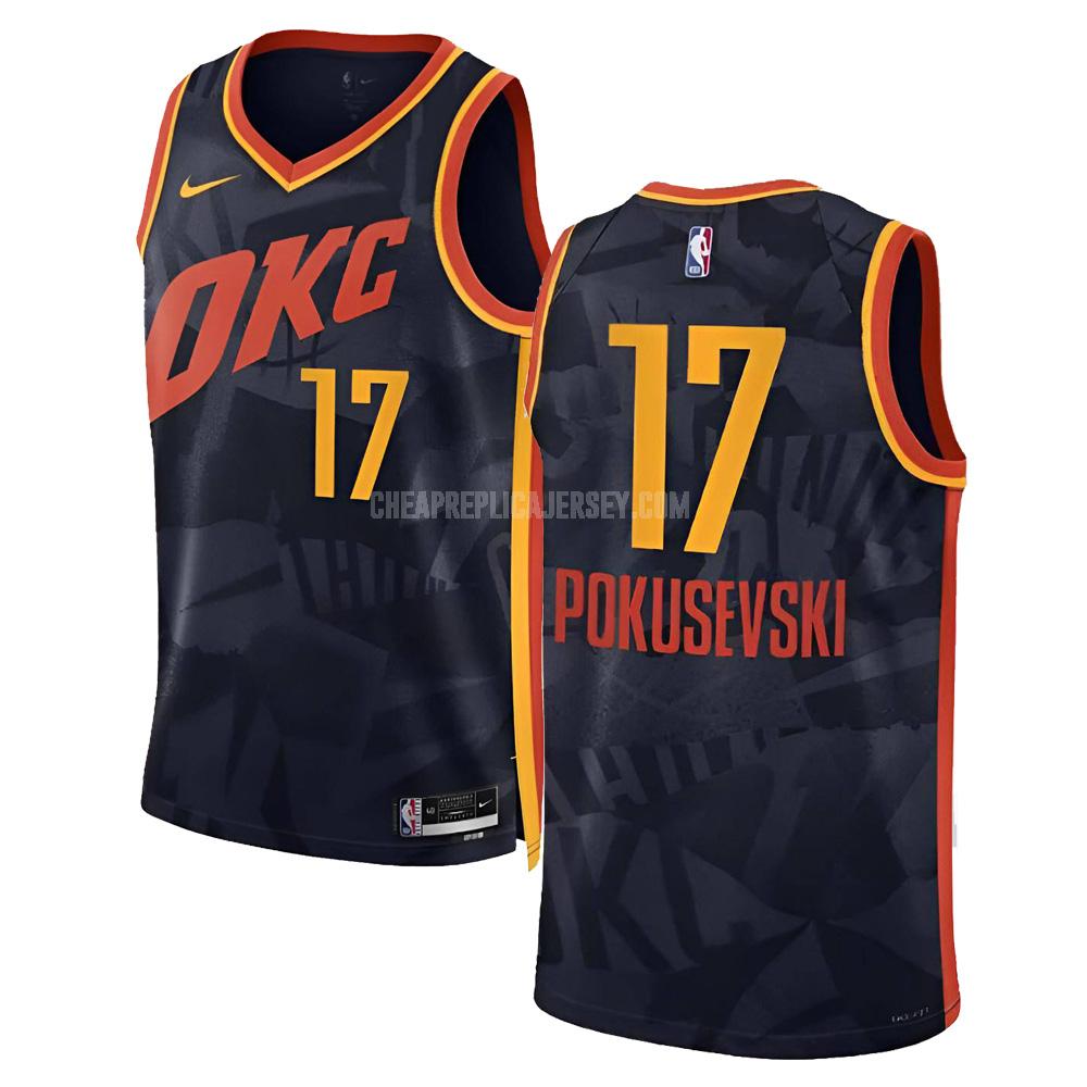 2023-24 men's oklahoma city thunder aleksej pokusevski 17 black city edition replica jersey