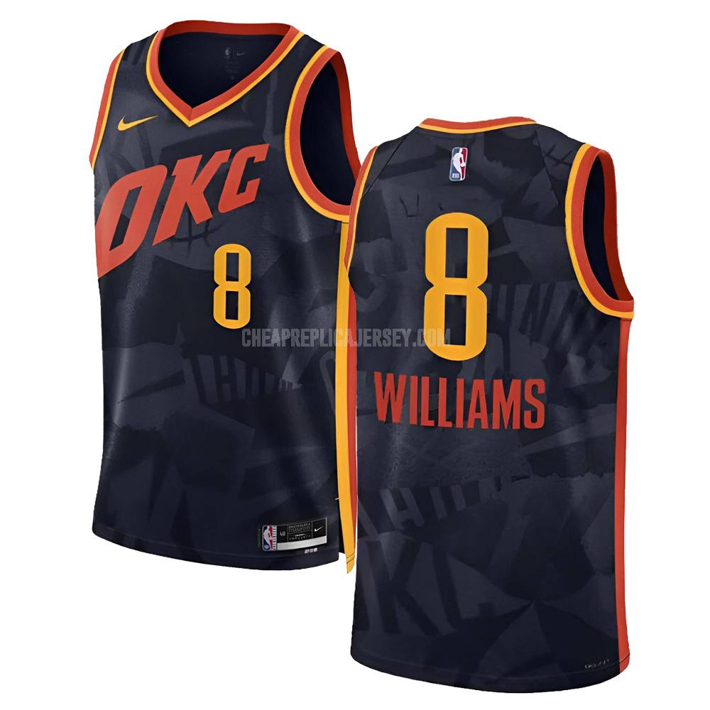 2023-24 men's oklahoma city thunder jalen williams 8 black city edition replica jersey