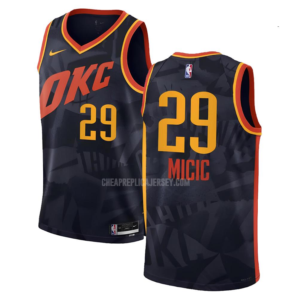 2023-24 men's oklahoma city thunder vasilije micic 29 black city edition replica jersey