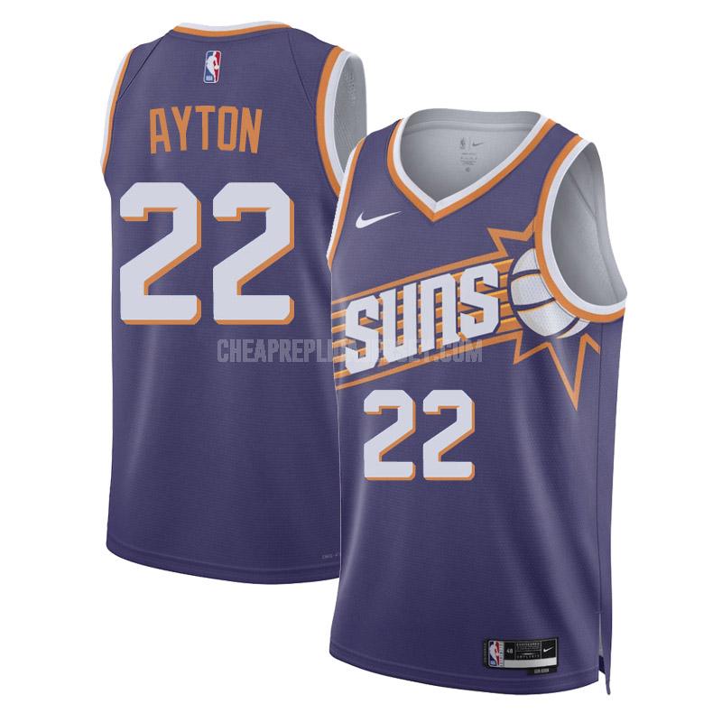 2023-24 men's phoenix suns deandre ayton 22 purple icon edition replica jersey