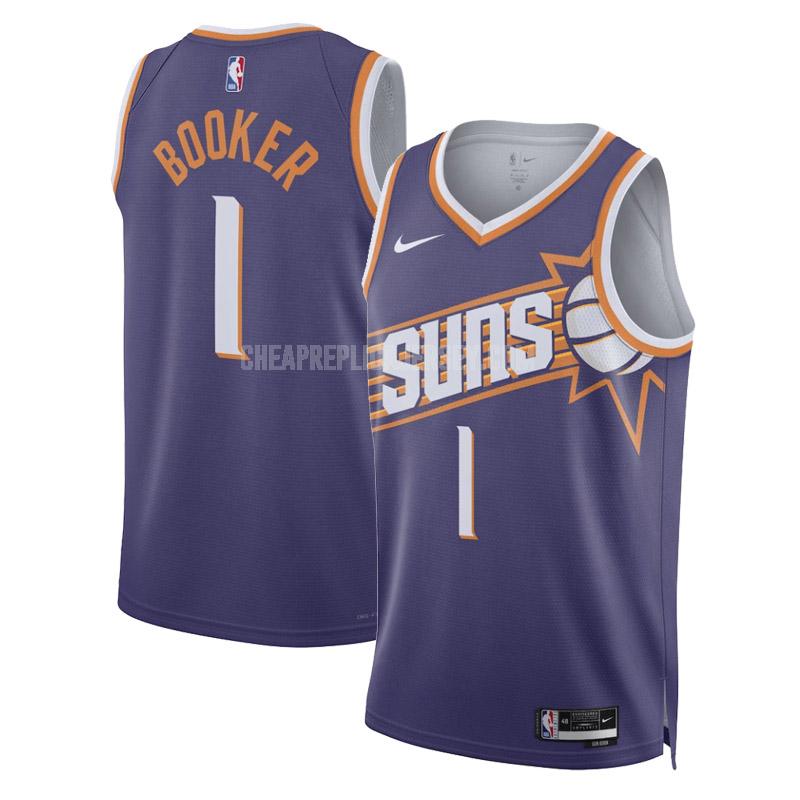 2023-24 men's phoenix suns devin booker 1 purple icon edition replica jersey