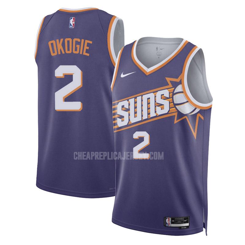 2023-24 men's phoenix suns josh okogie 2 purple icon edition replica jersey