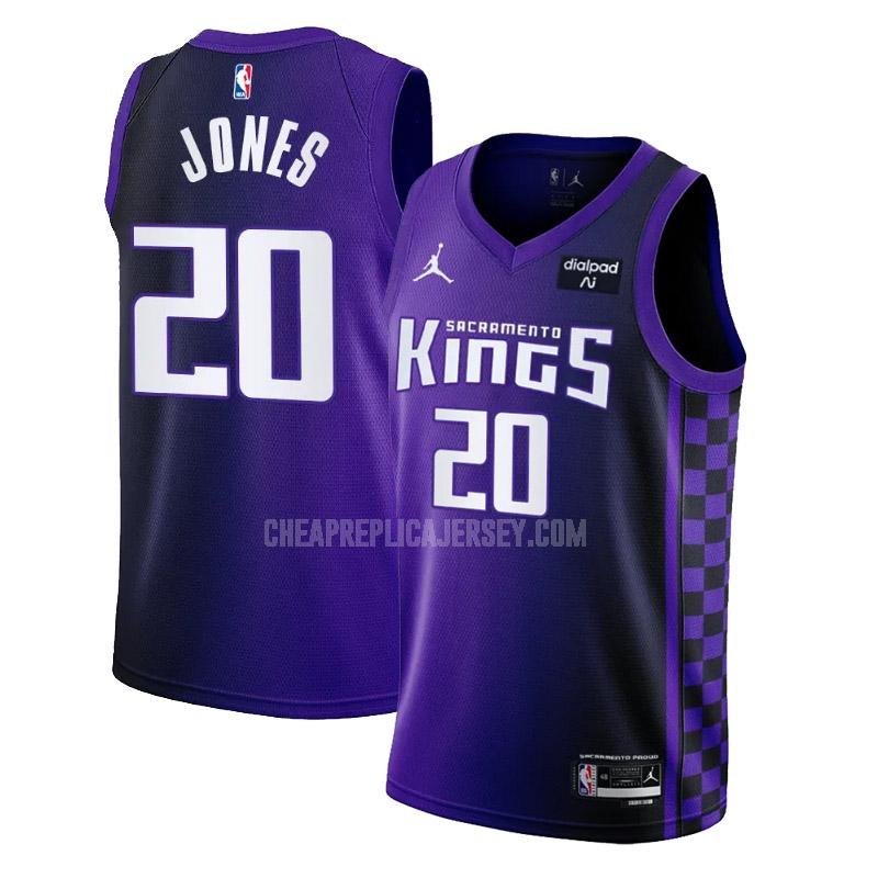 2023-24 men's sacramento kings colby jones 20 purple statement edition replica jersey