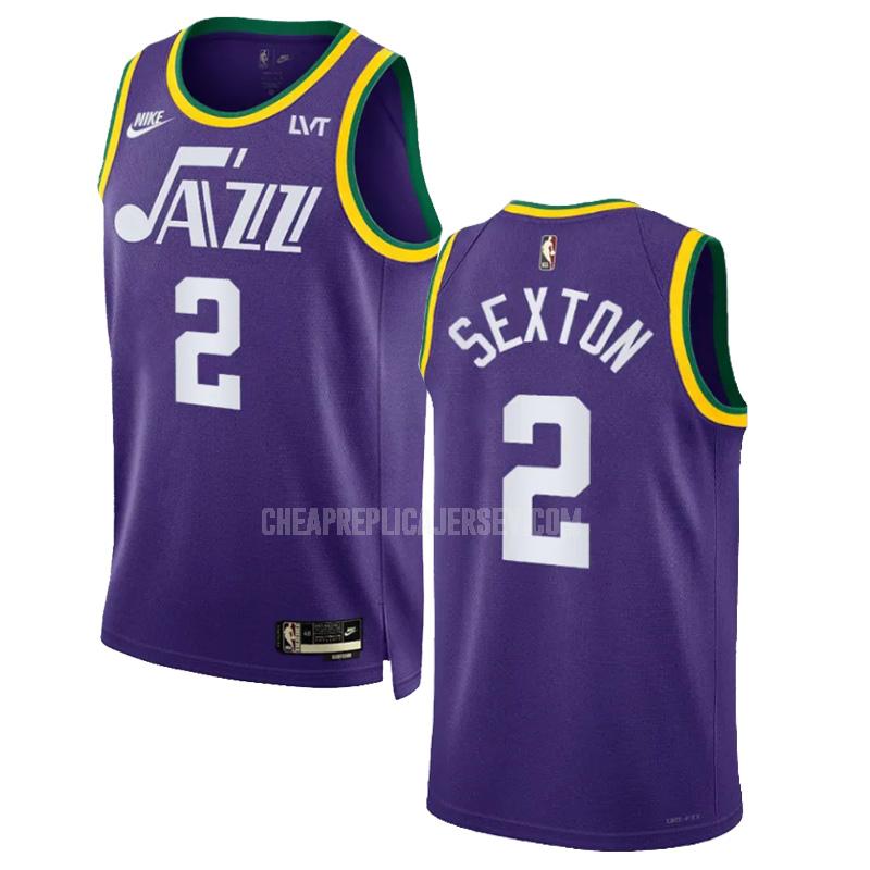2023-24 men's utah jazz collin sexton 2 purple classic edition replica jersey